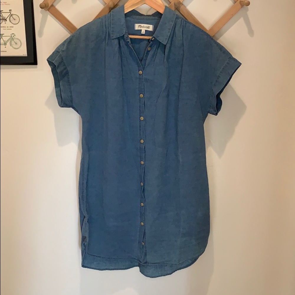 Madewell Indigo Central Shirtdress Denim Chambray